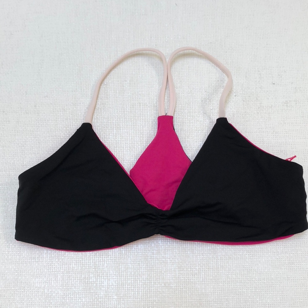 L’Space Reversible Black And Pink Bikini Top